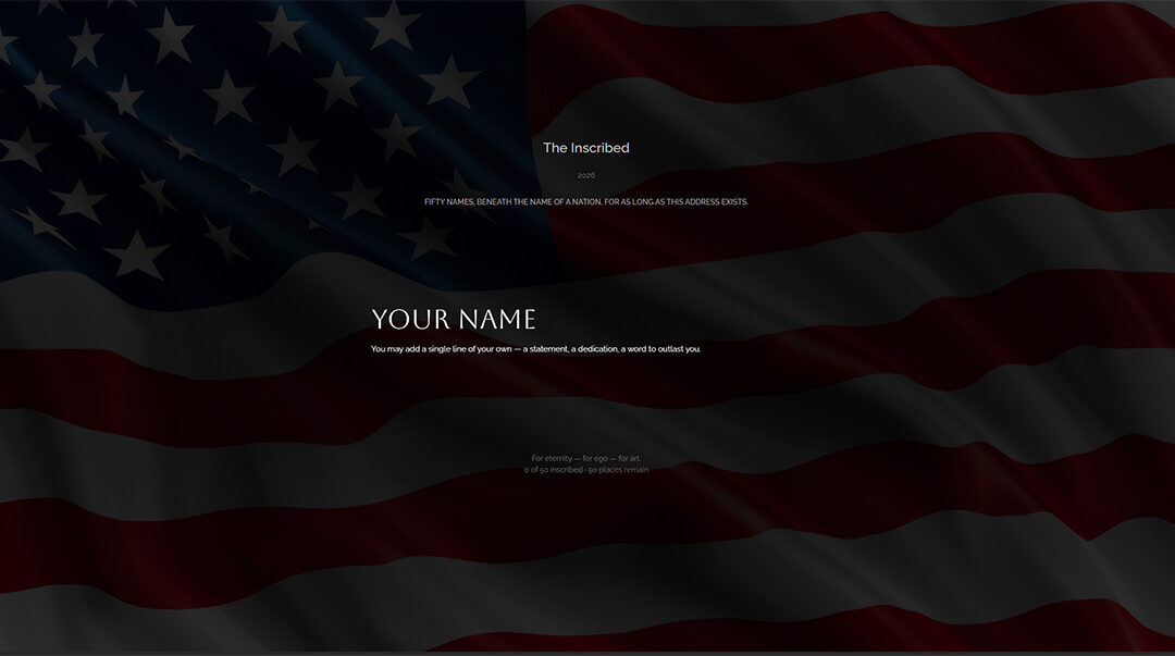 Fifty — W. T. Falscher’s New Work Beneath the Clearest Name a Nation Ever Had